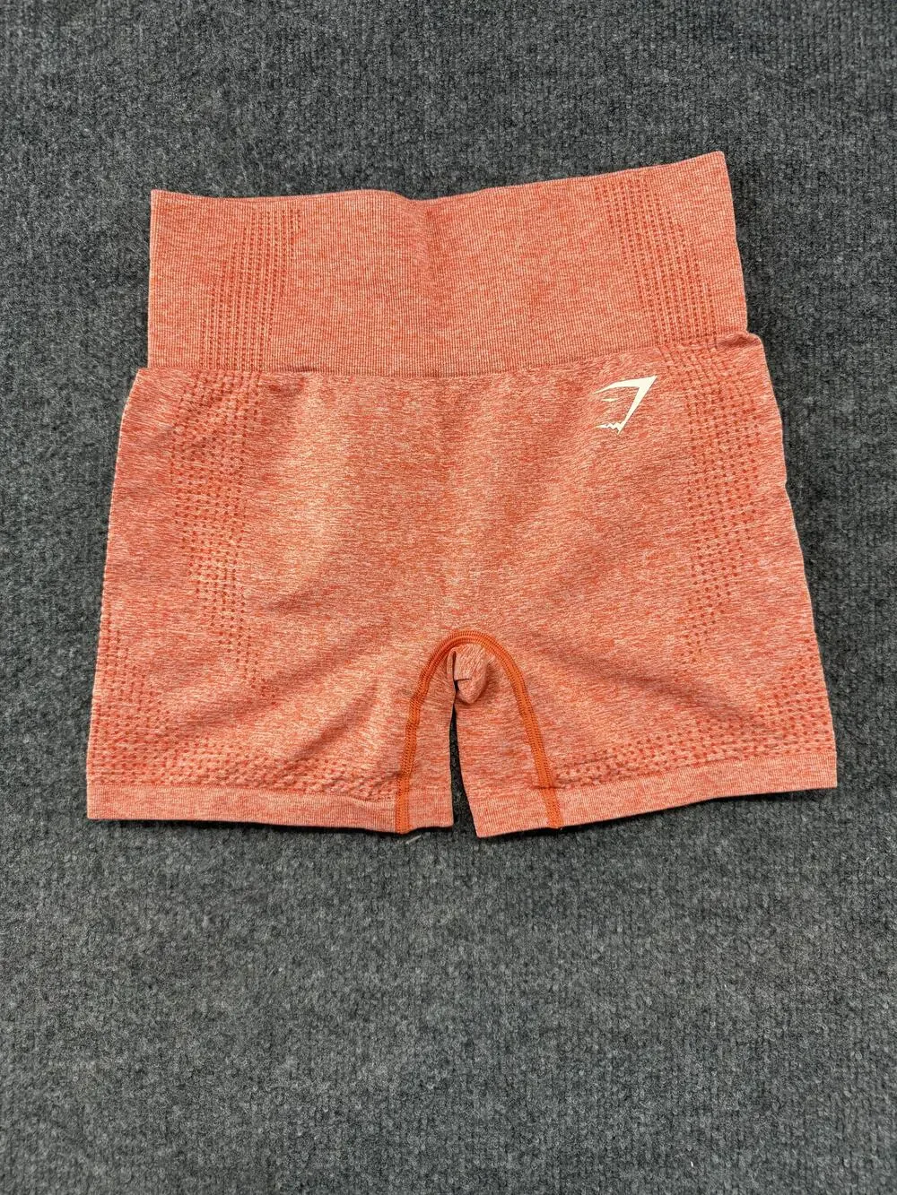 Gymshark Biker Shorts Womens Small Orange High Waist Seamless 3.5 Inseam Gym